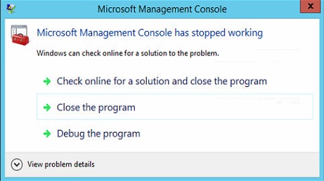 DM Fax Gateway Microsoft Management Console error on Windows Server 2012