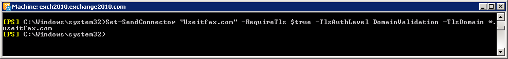 Set-Send Connector cmdlet for useitfax.com