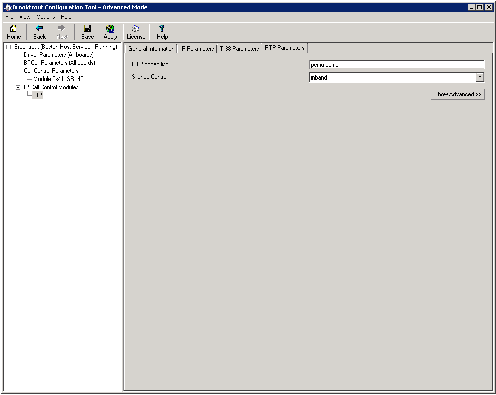 Brooktrout SR140 configuration for handSIP T.38 Fax SIP Trunk