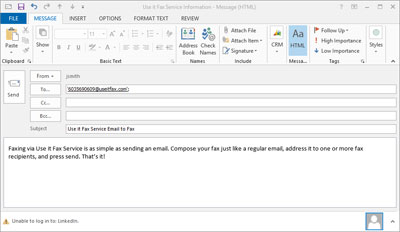 Sending Faxes from Microsoft Outlook